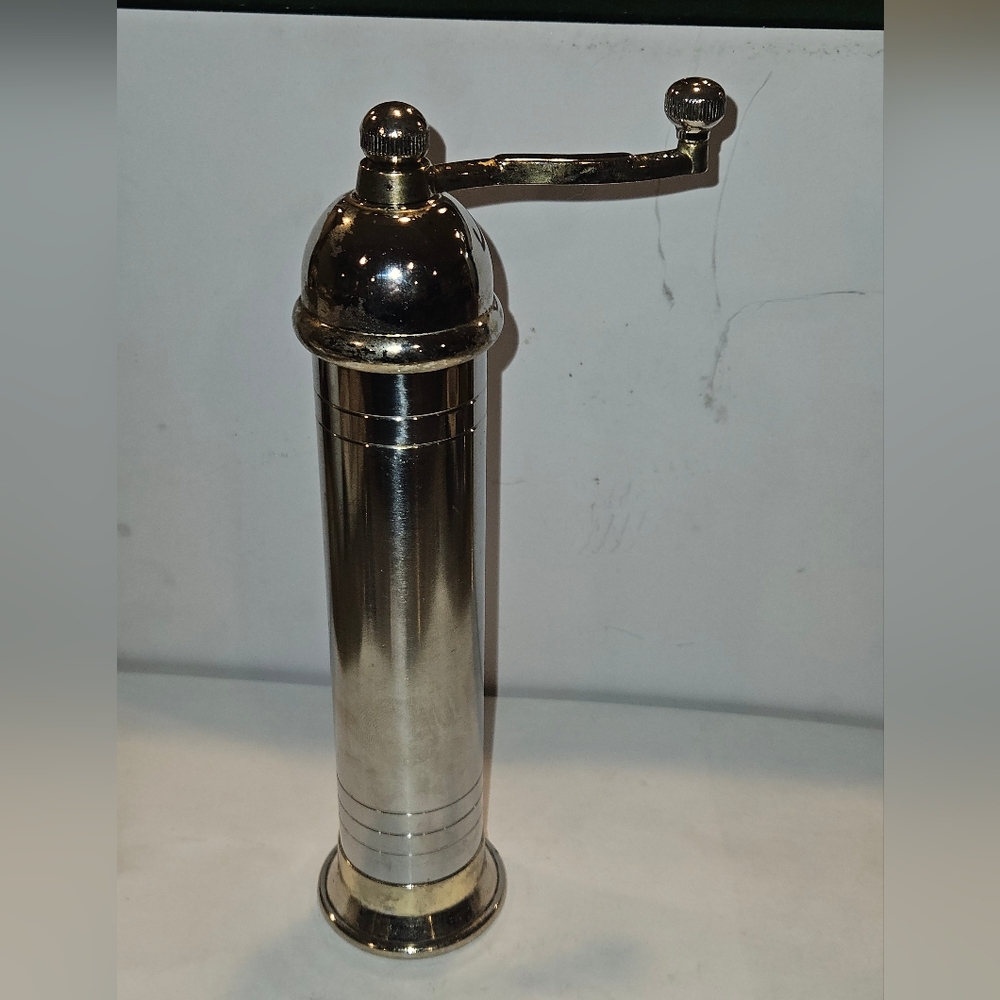 Atlas Solid Brass With Chrome And Brass Finish Vintage Salt Mill